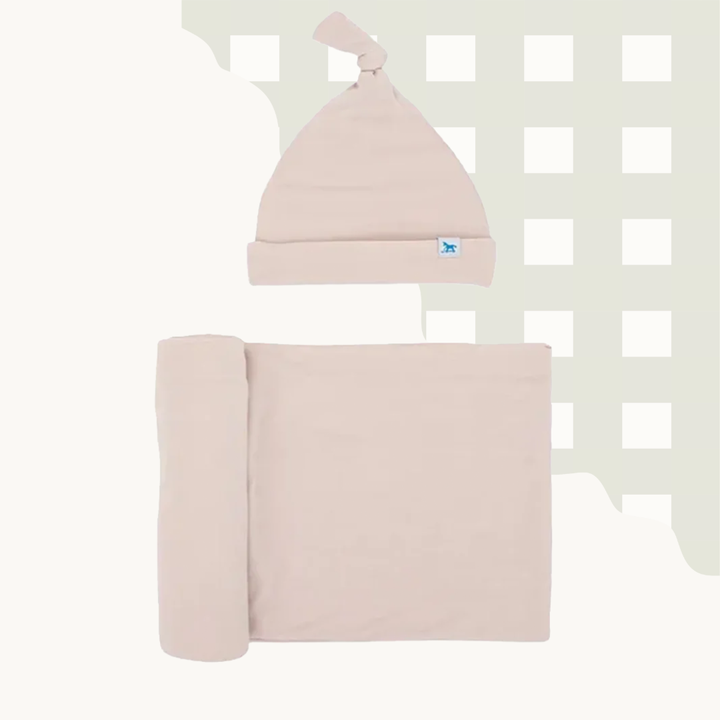 Little Unicorn Stretch Knit Swaddle and Hat Set
