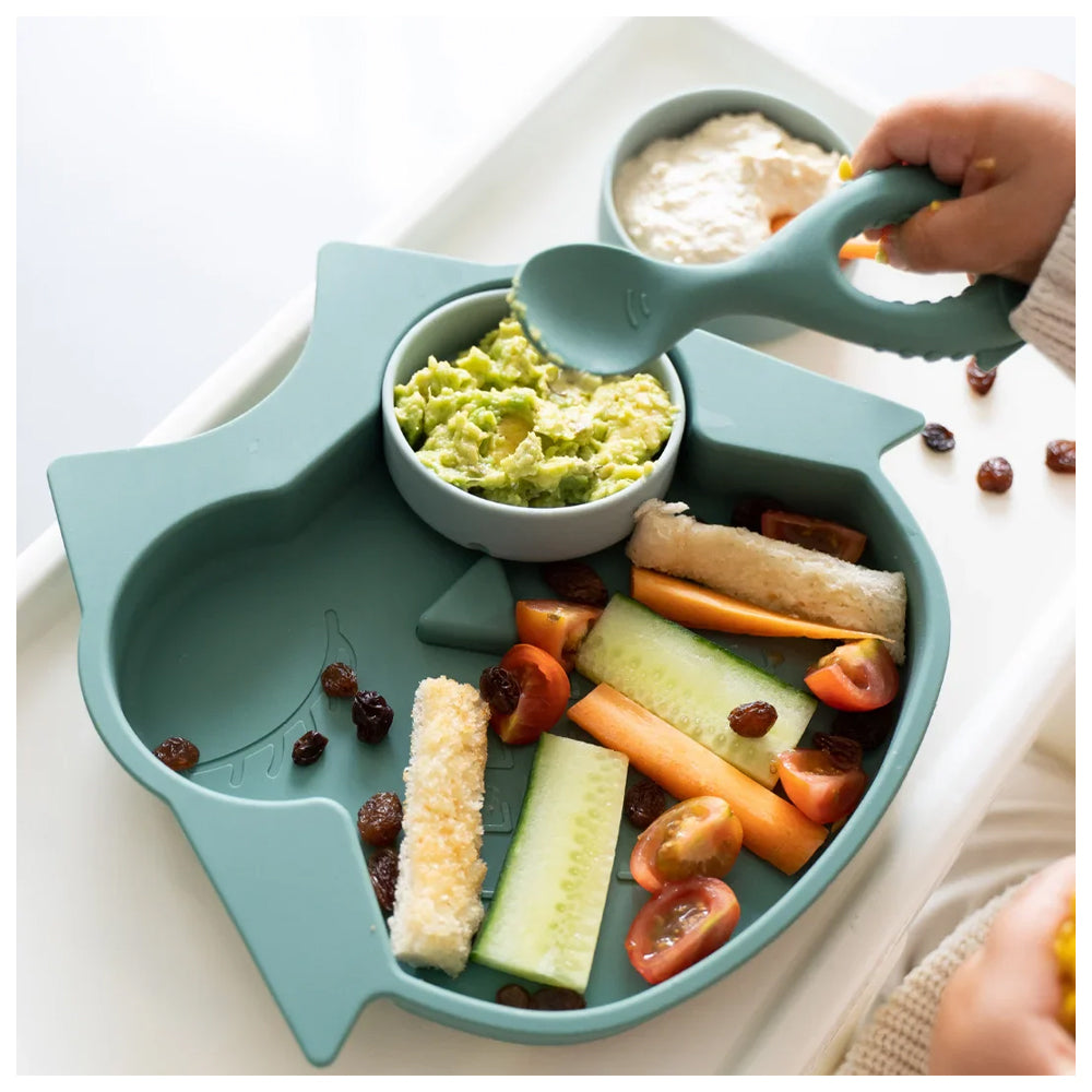 Tidy Tot Silicone Suction plate with Pots طبق شفط من السيليكون مع أواني من تيدي توت