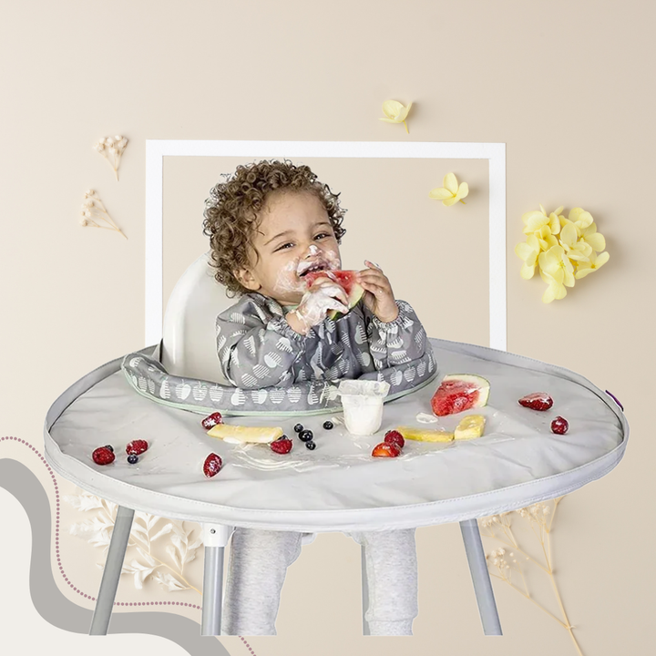 Tidy Tot Bib & Tray Weaning Kit — Dove Grey