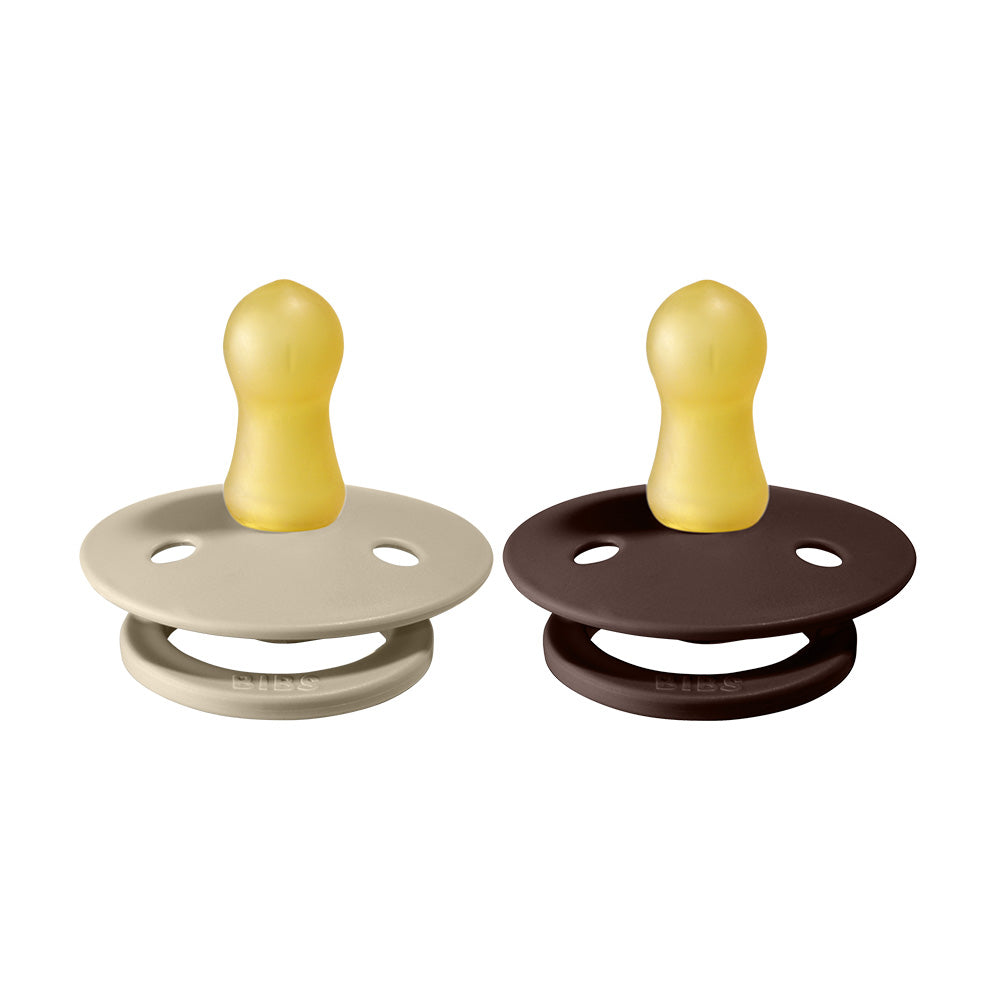 BIBS Natural Rubber Pacifier 2 Pack Size 1
