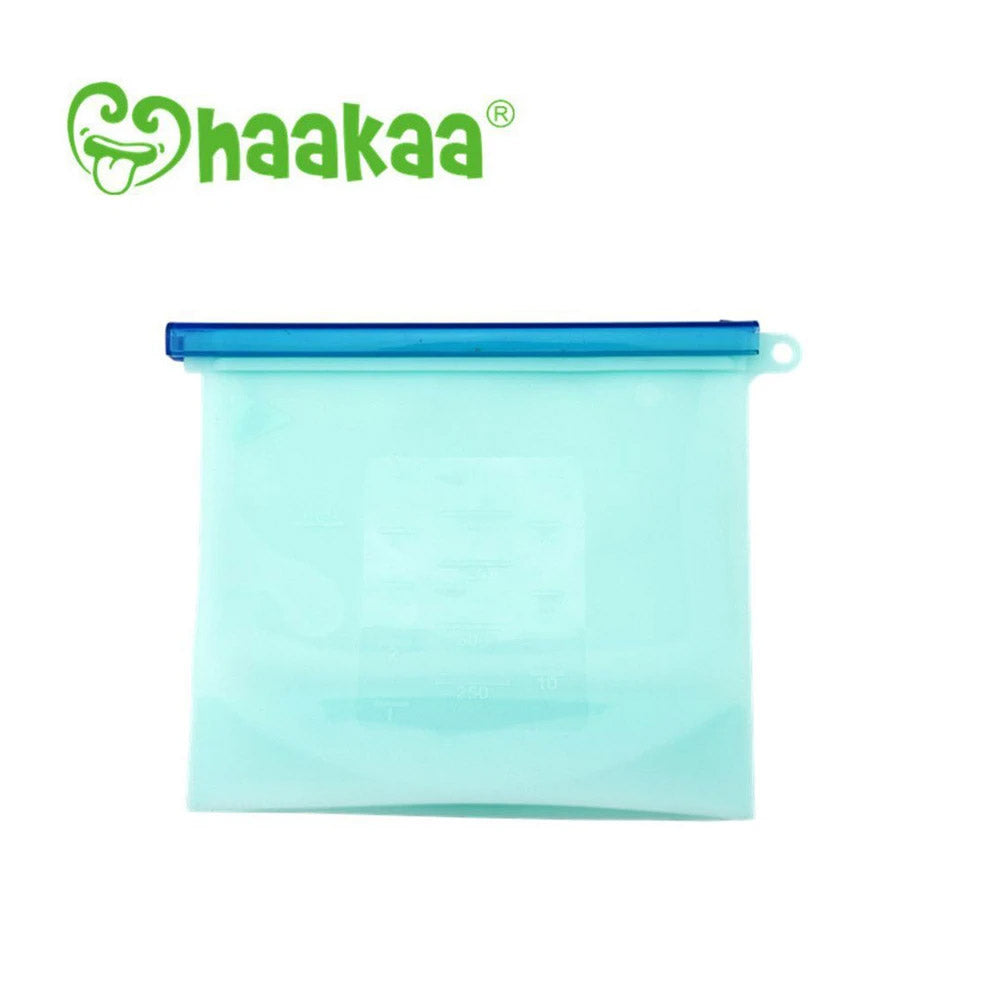 أكياس تخزين الحليب من السيليكون من Haakaa (أزرق)