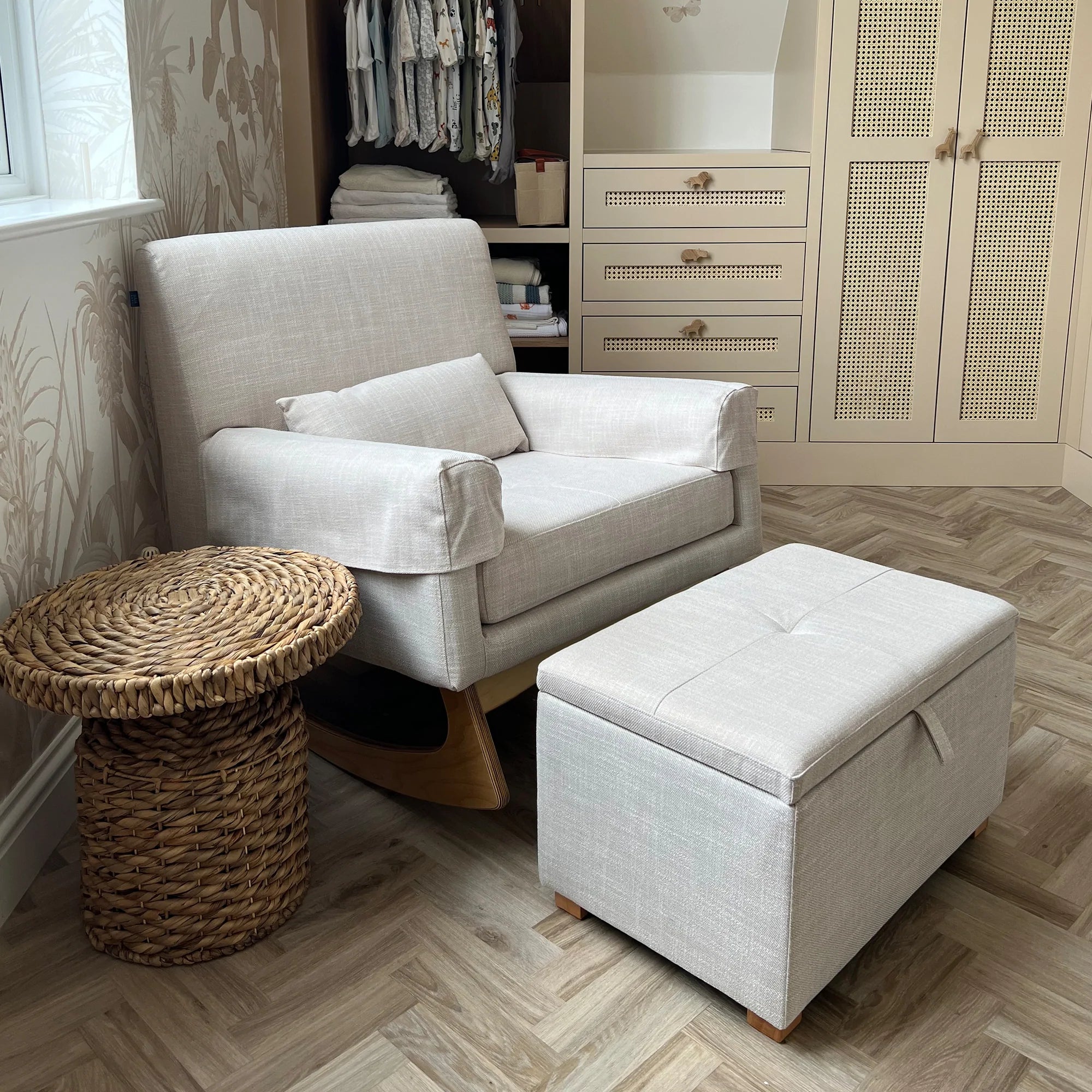Gaia Chair and Footstool  Bundle Oat