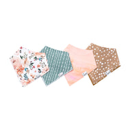 Copper Pearl Bandana Bibs 4 Pack / صدريات باندانا لؤلؤية نحاسية مكونة من 4 قطع