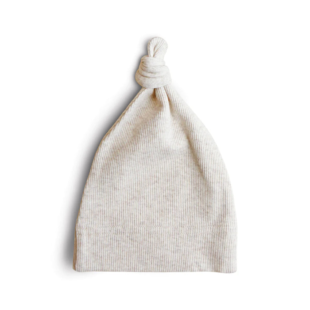Mushie Ribbed Baby Beanie — Organic Cotton