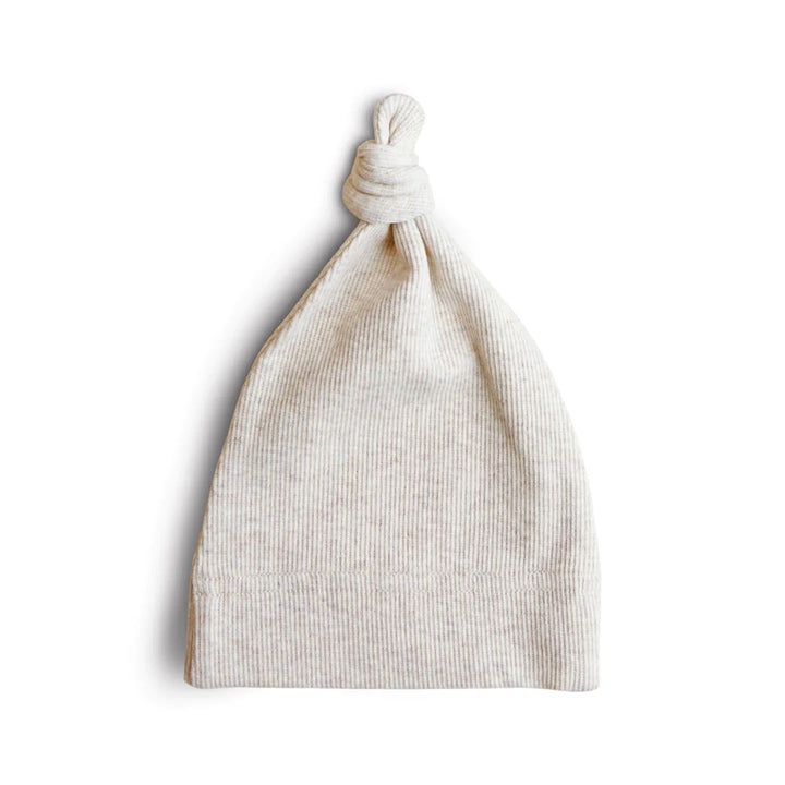 Mushie Ribbed Baby Beanie — Organic Cotton