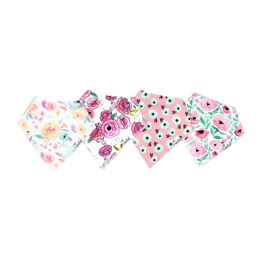 Copper Pearl Bandana Bibs 4 Pack / صدريات باندانا لؤلؤية نحاسية مكونة من 4 قطع