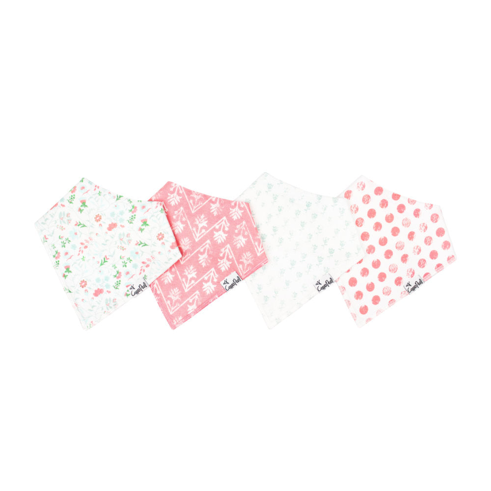 Copper Pearl Bandana Bibs 4 Pack / صدريات باندانا لؤلؤية نحاسية مكونة من 4 قطع