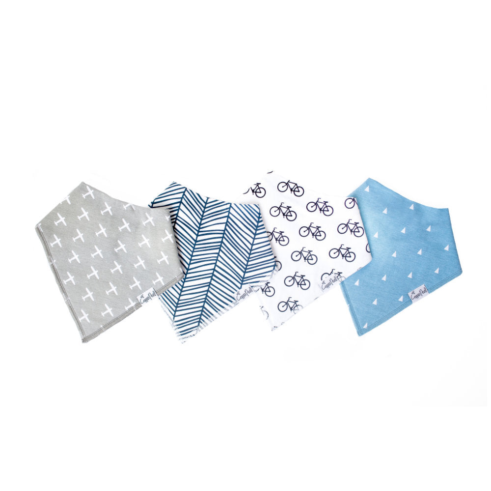 Copper Pearl Bandana Bibs 4 Pack / صدريات باندانا لؤلؤية نحاسية مكونة من 4 قطع