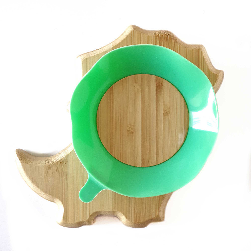 Citron Baby Bamboo Suction Plate with Spoon — view 3