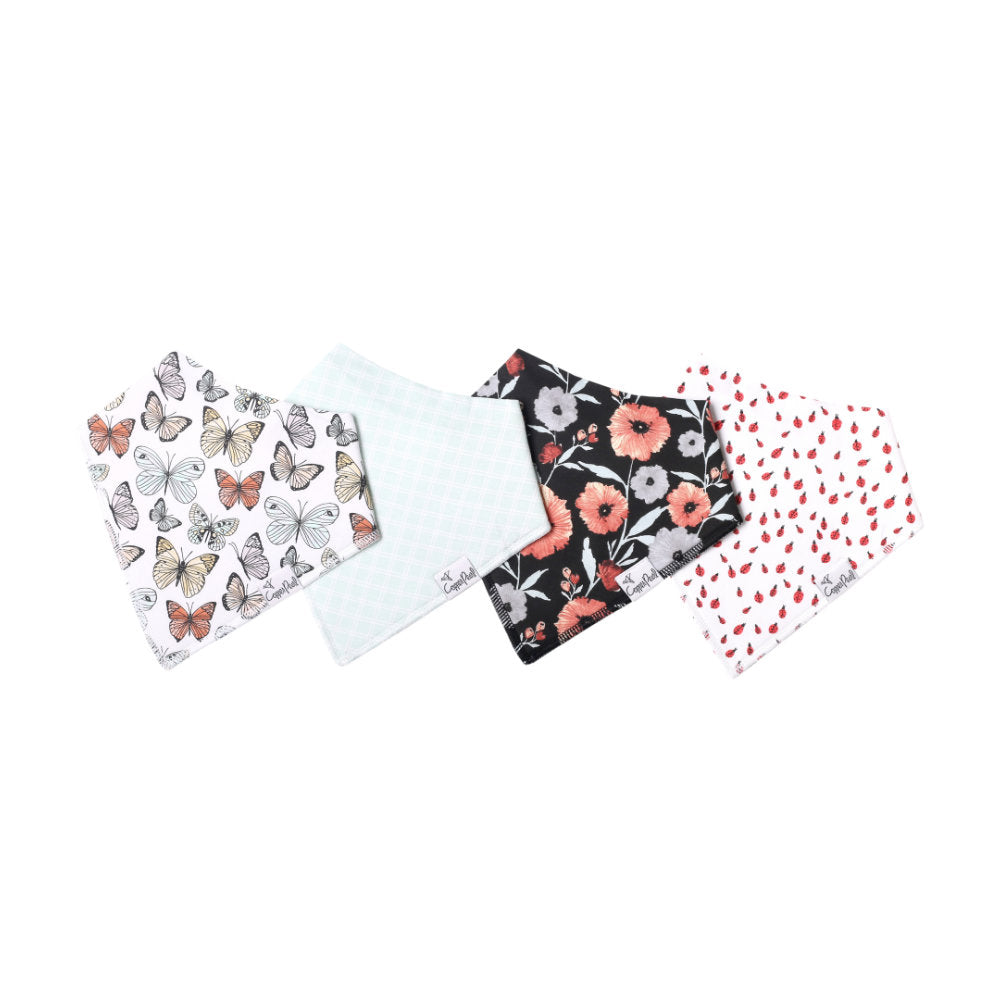 Copper Pearl Bandana Bibs 4 Pack / صدريات باندانا لؤلؤية نحاسية مكونة من 4 قطع
