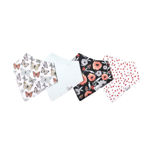Copper Pearl Bandana Bibs 4 Pack / صدريات باندانا لؤلؤية نحاسية مكونة من 4 قطع