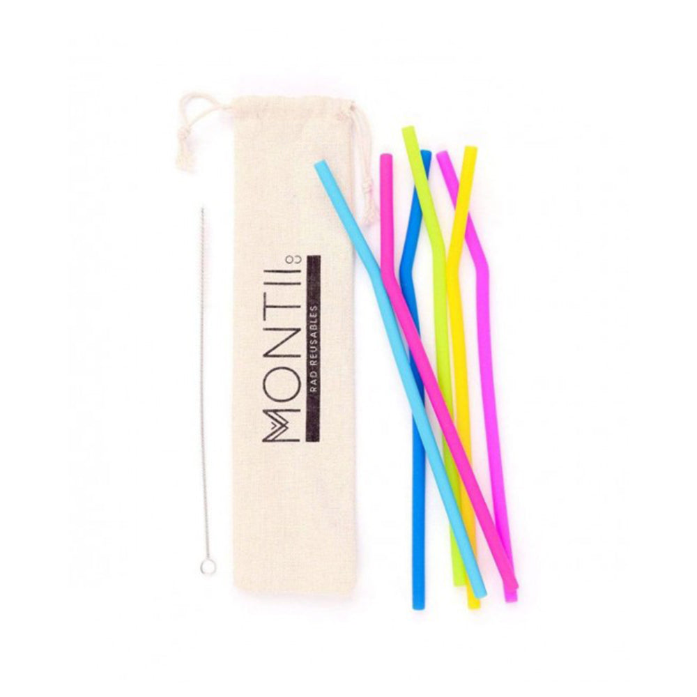 MontiiCo Silicone Straw Set — 6 Pack