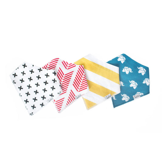 Copper Pearl Bandana Bibs 4 Pack / صدريات باندانا لؤلؤية نحاسية مكونة من 4 قطع