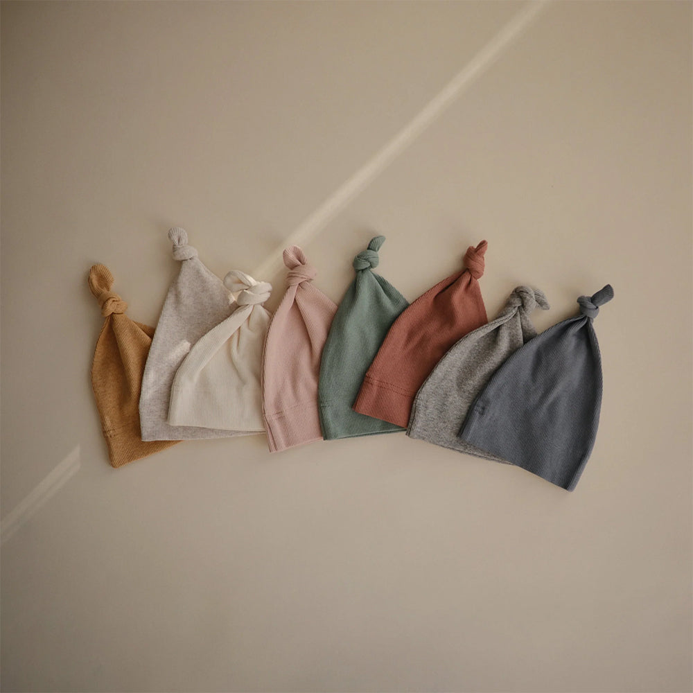Mushie Ribbed Baby Beanie — view 10