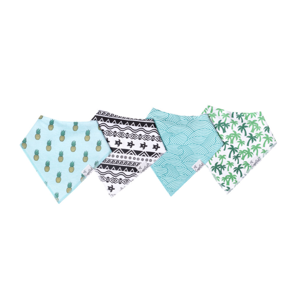 Copper Pearl Bandana Bibs 4 Pack / صدريات باندانا لؤلؤية نحاسية مكونة من 4 قطع