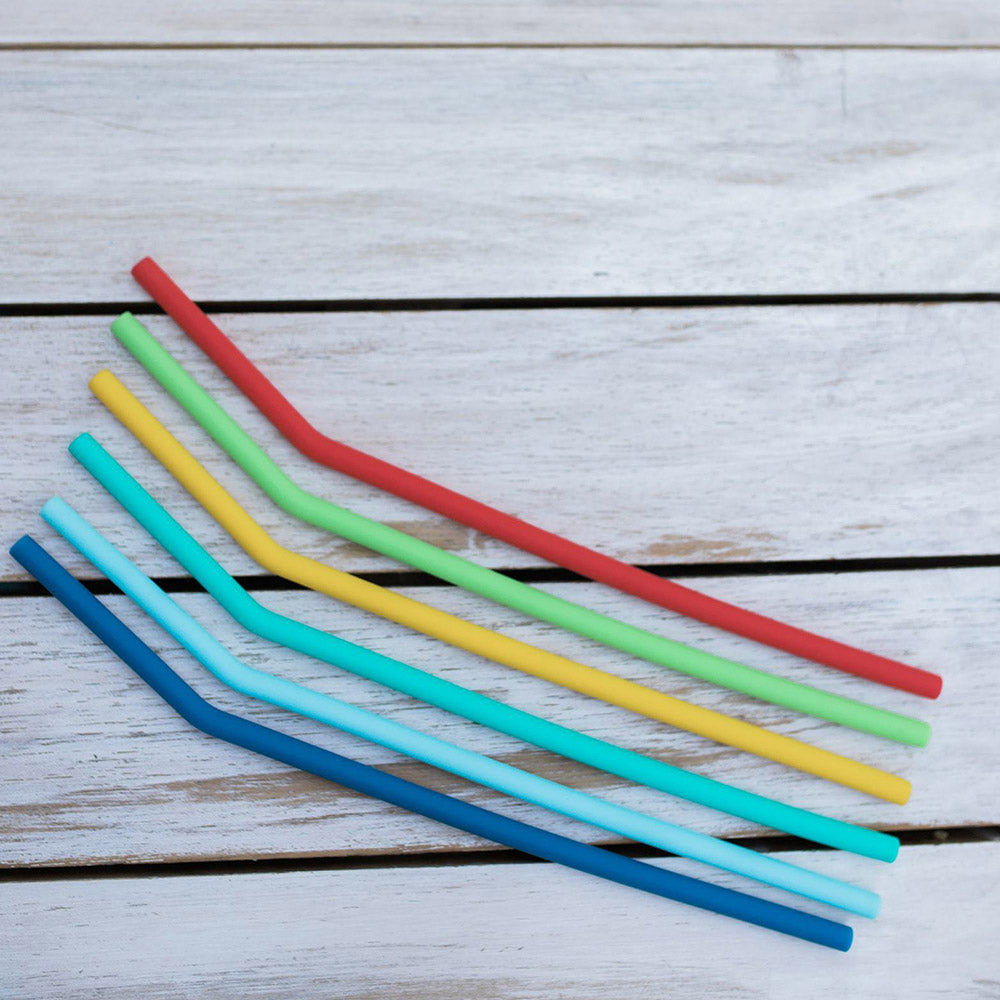 MontiiCo Blue Silicone Straw Set /  مجموعة شفاطات السيليكون الزرقاء من مونتيكو