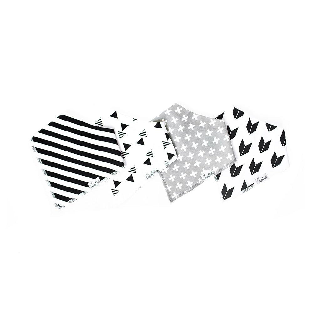 Copper Pearl Bandana Bibs 4 Pack / صدريات باندانا لؤلؤية نحاسية مكونة من 4 قطع