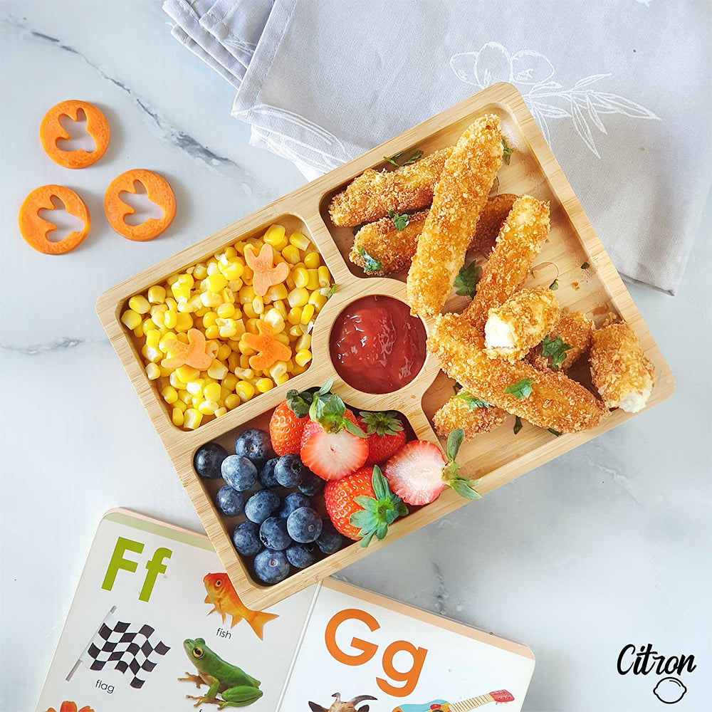 Citron Baby Bamboo Suction Plate with Spoon — view 12