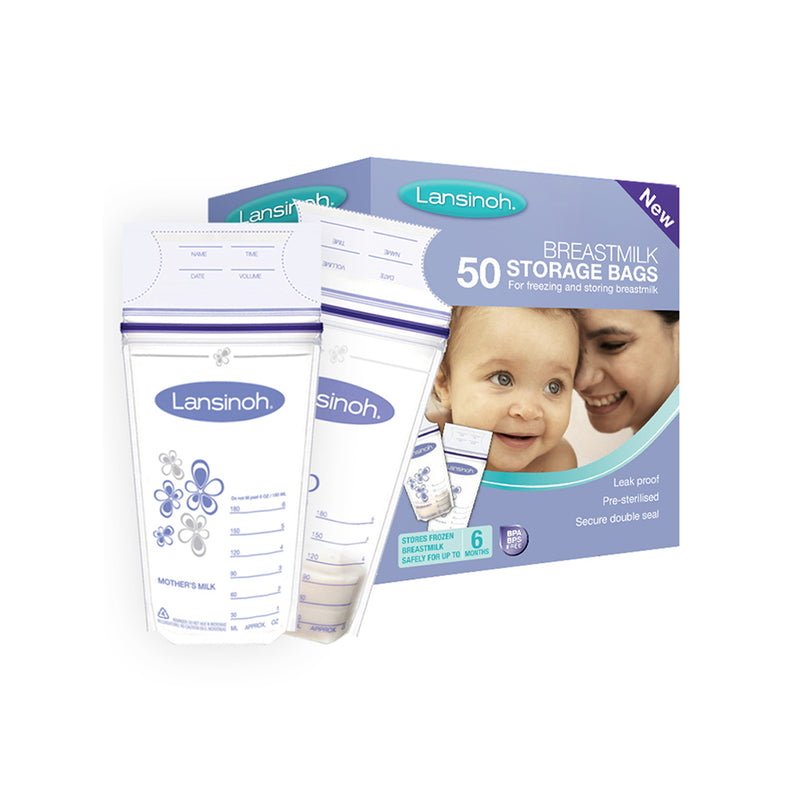 Lansinoh Breast Milk Storage Bags 50 Pcs / لانسينو أكياس تخزين حليب الثدي خمسون كيس